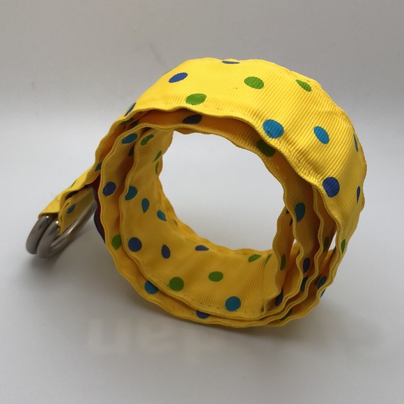 YRI Womens Yellow and Multi Color Polka Dot Sz Large Belt. Made in USA - Picture 3 of 6